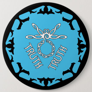 Blue Throat Chakra "Truth" Dragonfly 6 Cm Round Badge