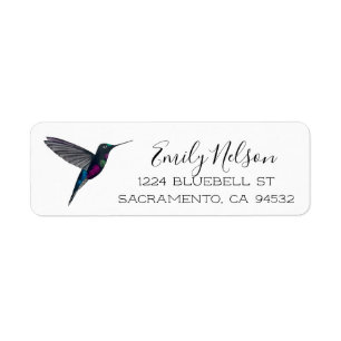 Blue-throated Stafrontlet Hummingbird  Return Address Label