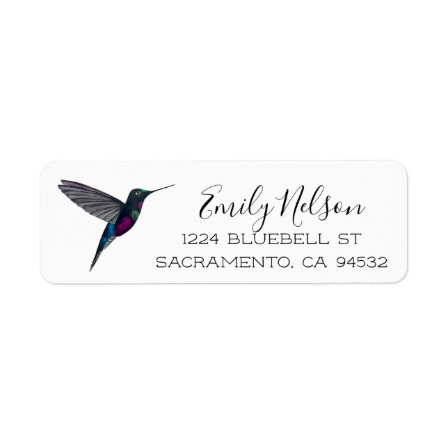 Blue-throated Stafrontlet Hummingbird  Return Address Label (Front)