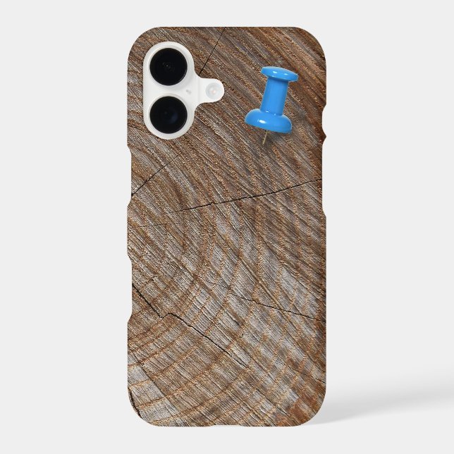 Blue Thumb Tack on Tree Rings (Back)