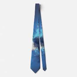 Blue Thunder - Blue White Monochrome Abstract Tie