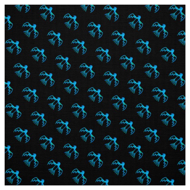 Blue Thunderbird Pattern Fabric (Swatch)