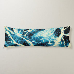 Blue Thunderstorm Lightning Pattern Body Cushion