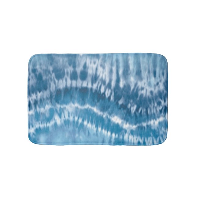 Blue Tie Dye Bath Mat (Front)
