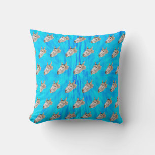 Blue Tie Dye Donkey Design, Cushion