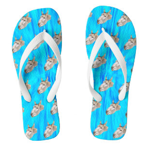 Blue Tie Dye Donkey Design, Thongs