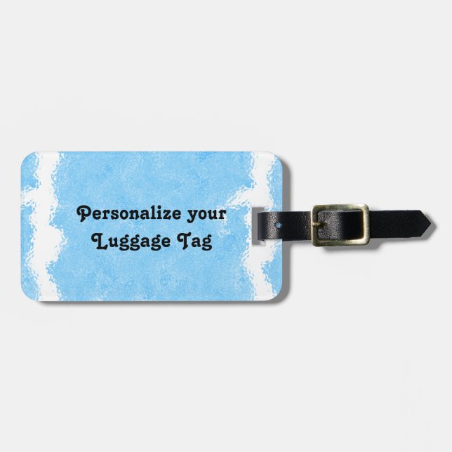 Blue Tie Dye Luggage Tag (Front Horizontal)