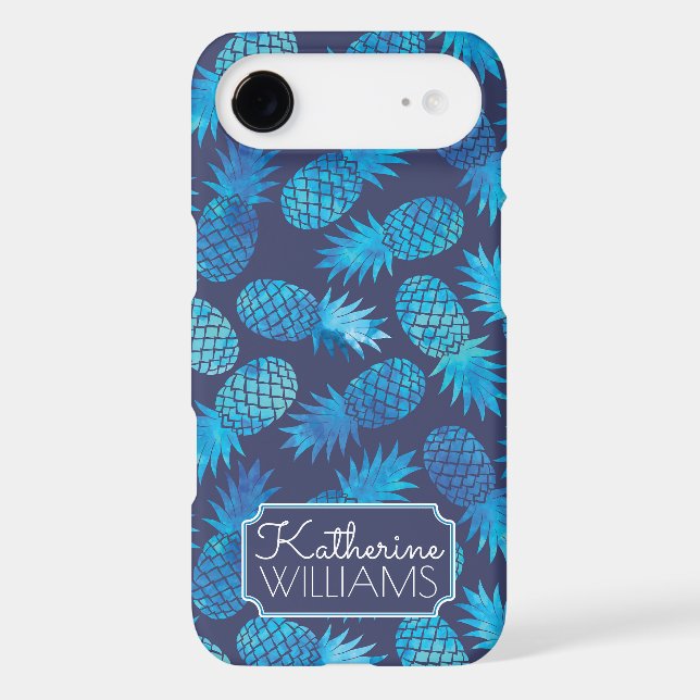 Blue Tie Dye Pineapples | Add Your Name Case-Mate Samsung Galaxy Case (Back)