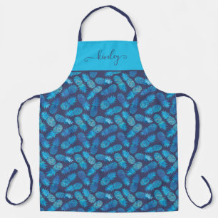 Blue Tie Dye Pineapples Apron