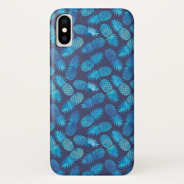 Blue Tie Dye Pineapples Case-Mate iPhone Case (Back)