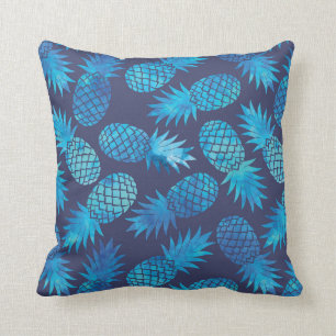 Blue Tie Dye Pineapples Cushion