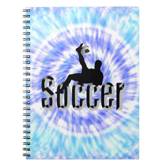 Blue Tie Dye Soccer Design, Notebook (Front)