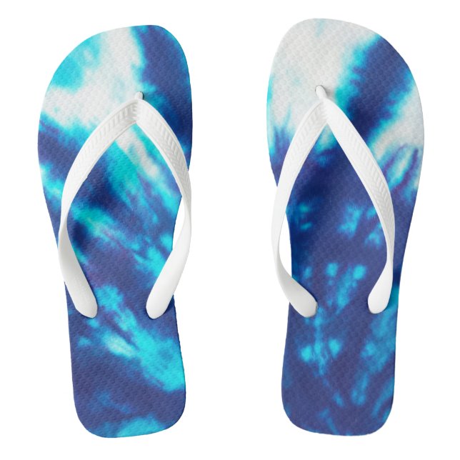 Blue Tie-Dye Thongs (Footbed)