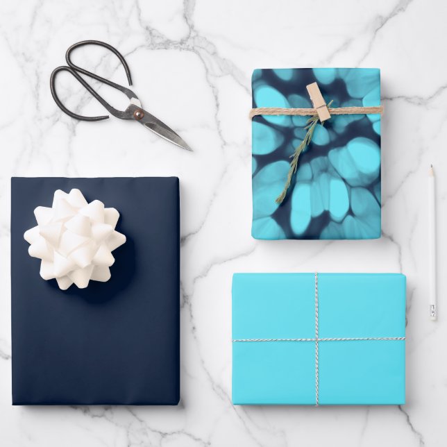 Blue Tie dye  Wrapping Paper Sheet (Front)