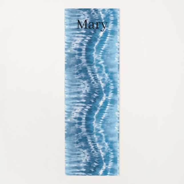 Blue Tie Dye Yoga Mat (Front)