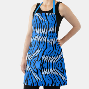 Blue Tiger Animal Skin Pattern Design Apron