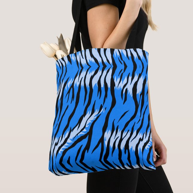 Blue Tiger Animal Skin Pattern Design  Tote Bag (Creator Uploaded)