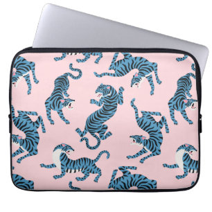 Blue Tiger Asian Pattern Laptop Sleeve