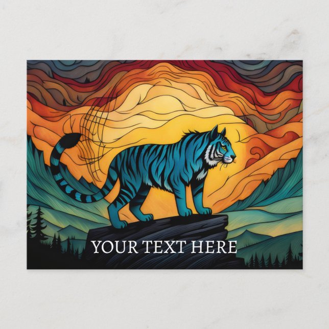 Blue Tiger At The Mountain Postcard (Front)