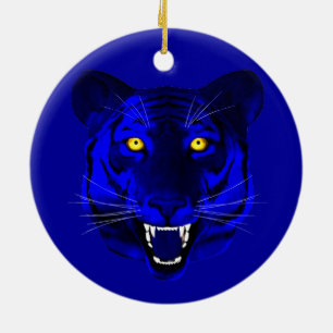 Blue Tiger Ceramic Ornament
