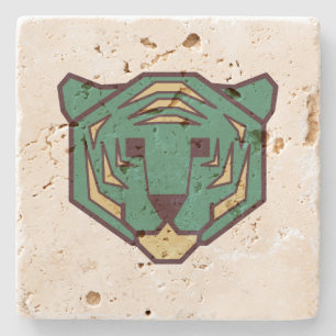 Blue Tiger Head Stone Coaster