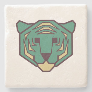 Blue Tiger Head Stone Coaster
