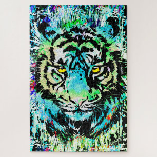 Blue Tiger Head - Tiger Portrait Puzzle 
