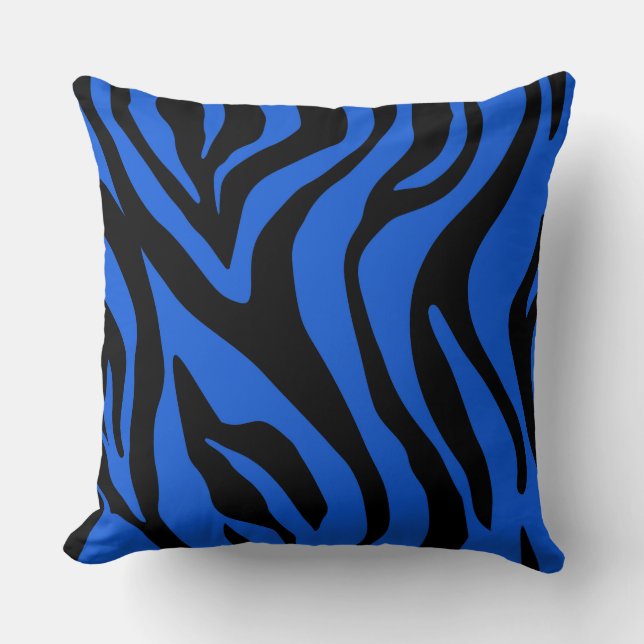 Blue Tiger/ Light Blue Reversible Pillow (Front)