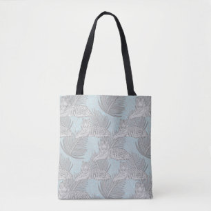 Blue Tiger Pattern Tote Bag