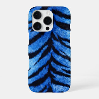 blue tiger skin texture iPhone 16 pro case
