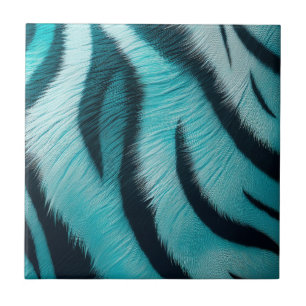 Blue Tiger Stripe Ceramic Tile