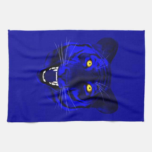 Blue Tiger Tea Towel (Horizontal)
