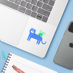 Blue Tiger with Green Monkey on its Back Laptop