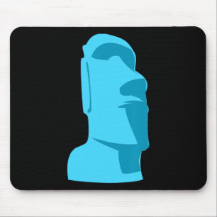 Blue Tiki Moai Easter Island Hawaiian Luau Gift  Mouse Pad