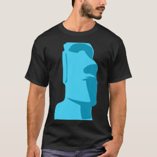 Blue Tiki Moai Easter Island Hawaiian Luau Gift T-Shirt
