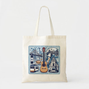 Blue tile about Lisbon and Portuguese culture Tote Bag