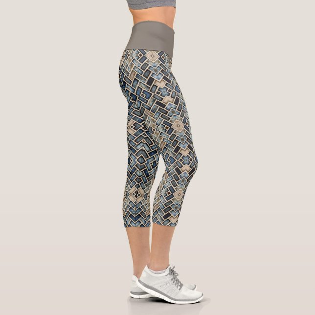 blue tile capri leggings (Right)