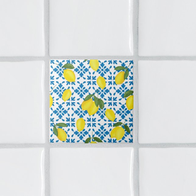 Blue Tile French Country Lemon Pattern (Creator Uploaded)