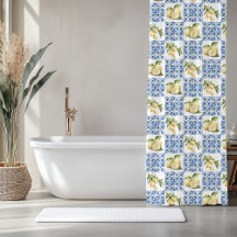Blue Tile French Country Lemon Pattern