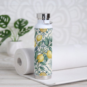 Blue Tile French Country Lemon Pattern Water Bottle
