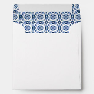 Blue Tile Italian Lemon Wedding Invitation Envelope