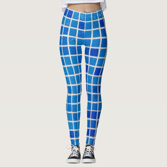 Blue Tile Leggings (Front)