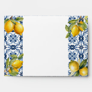 Blue Tile Lemon Italian theme Envelope