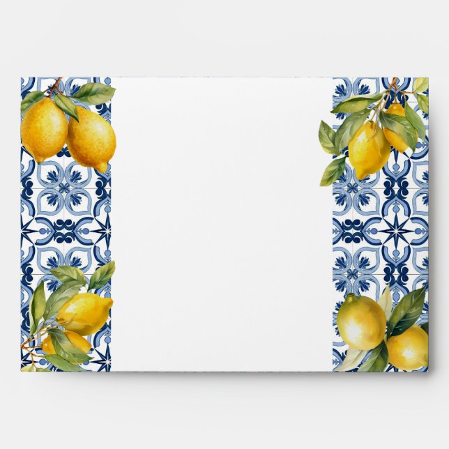 Blue Tile Lemon Italian theme Envelope (Front)