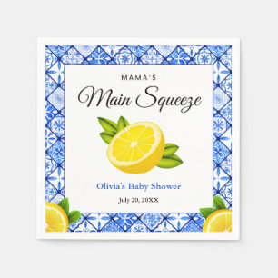 Blue Tile Lemon Mama's Main Squeeze Baby Shower  Napkin