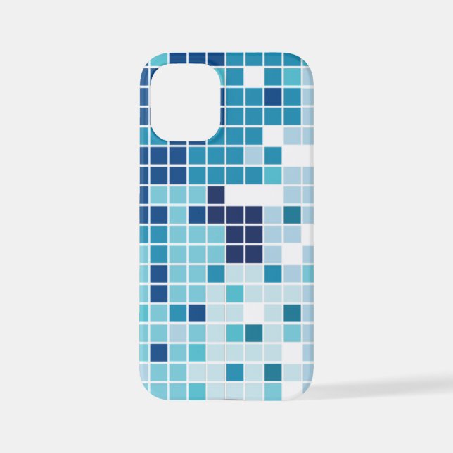 blue, tile, mosaic iPhone case (Back)