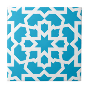 Blue tile of arabesque Moroccan and mosaic