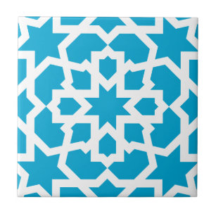 Blue tile of arabesque Moroccan and mosaic