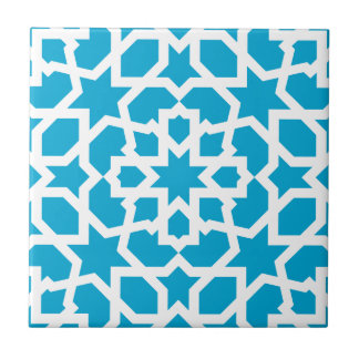 Blue tile of arabesque Moroccan and mosaic