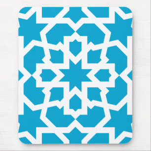 Blue tile of arabesque Moroccan and mosaic Mouse Pad